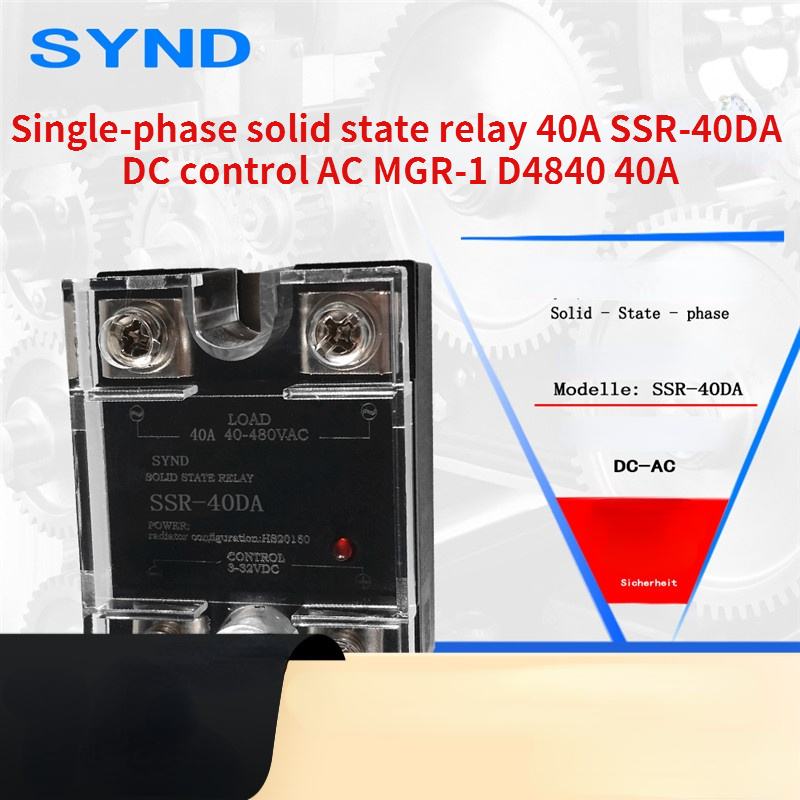 Single-phase solid state relay 40A SSR-40DA DC control AC MGR-1 D4840 40A
