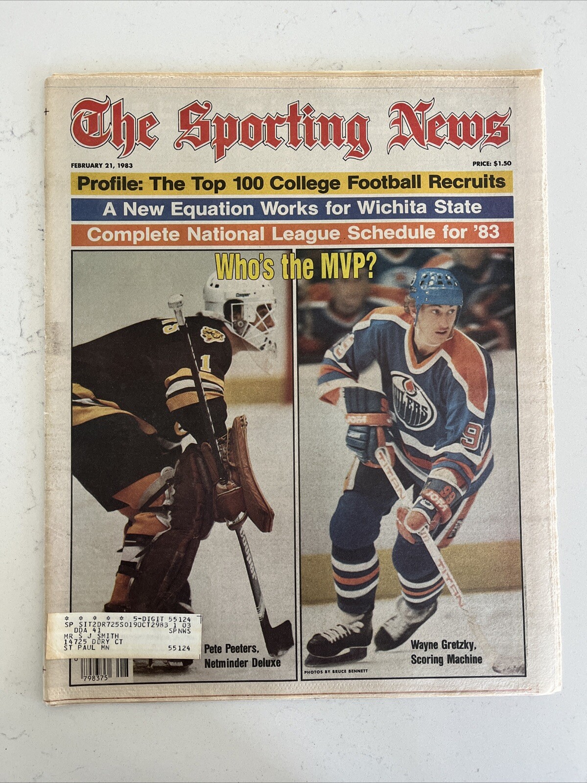 The Sporting News February 21,1983 Wayne Gretzky, Edmonton Oilers (B136)
