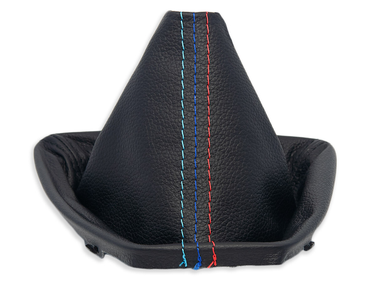 FOR BMW E90 E91 GEAR SHIFT BOOT GAITER LEATHER STITCHING MPOWER + FRAME