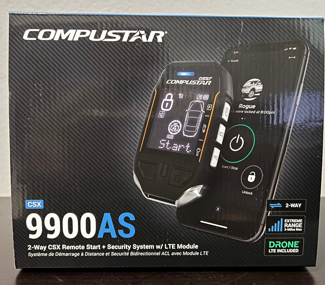 Compustar CSX9900AS 2-Way CSX Remote Start Security Car Alarm w/ Drone LTE *NEW*