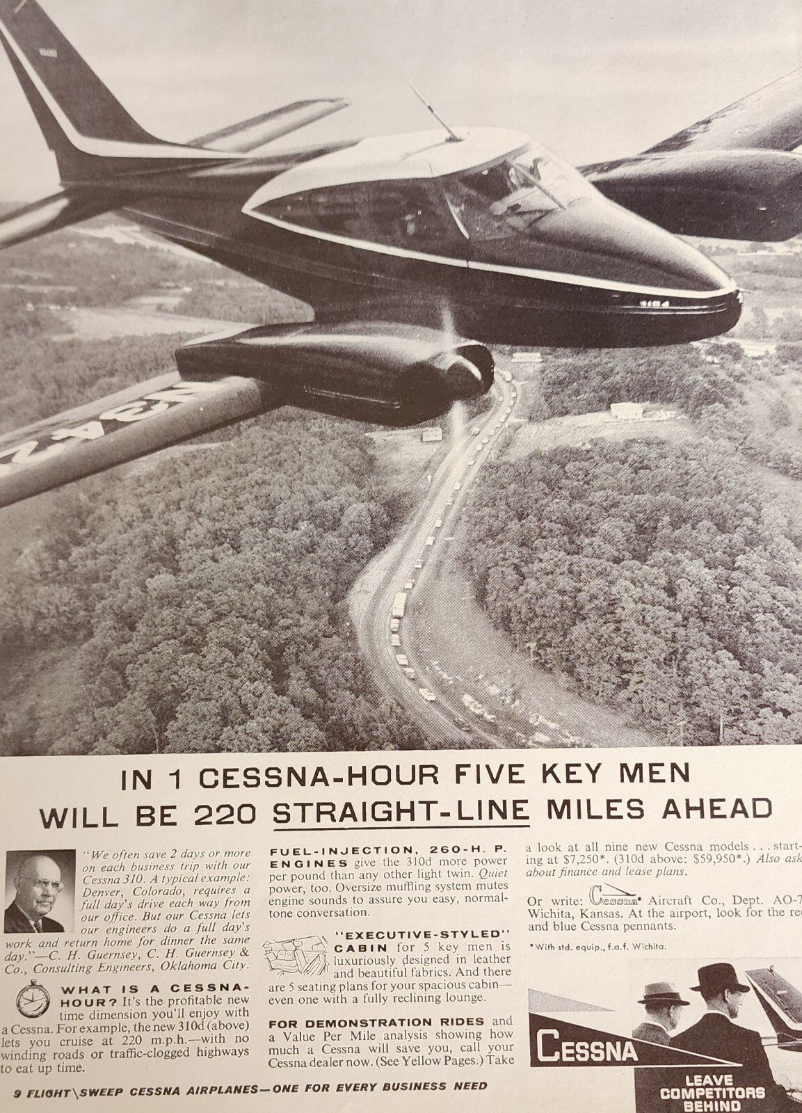 Cessna Aircraft Picture Plane Magazine Ad 1960 Flying Wall Art