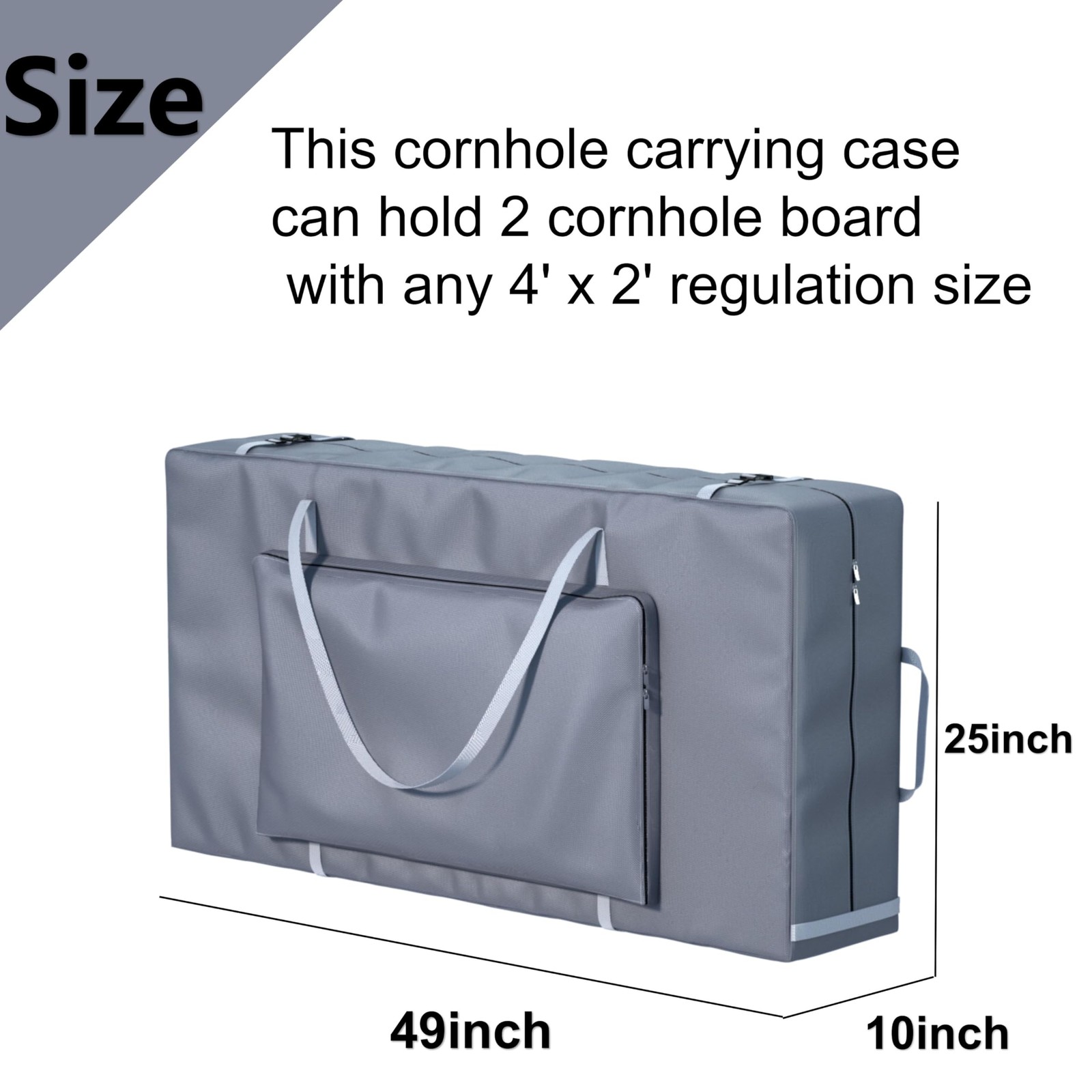 Cornhole Carrying Case Fits 4' x 2' Regulation Size Board,With Bean Bag Stora...