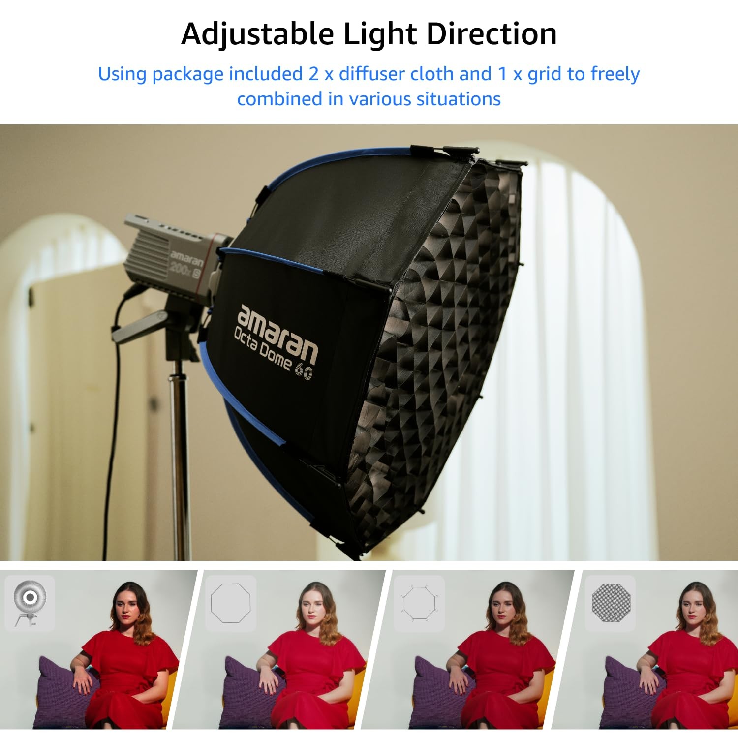 amaran Octa Dome 60 Softbox,One-snap 60cm (2ft) Large Octagonal Bowens Mount...