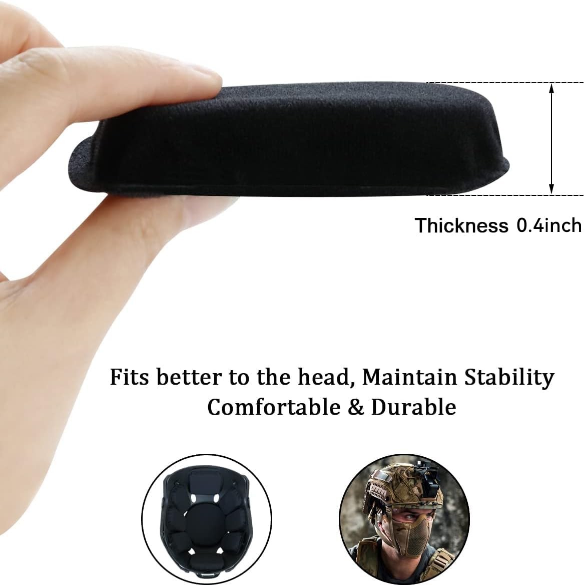 AOUTACC Universal Airsoft Helmet Pads, Medium, As Shown,Black