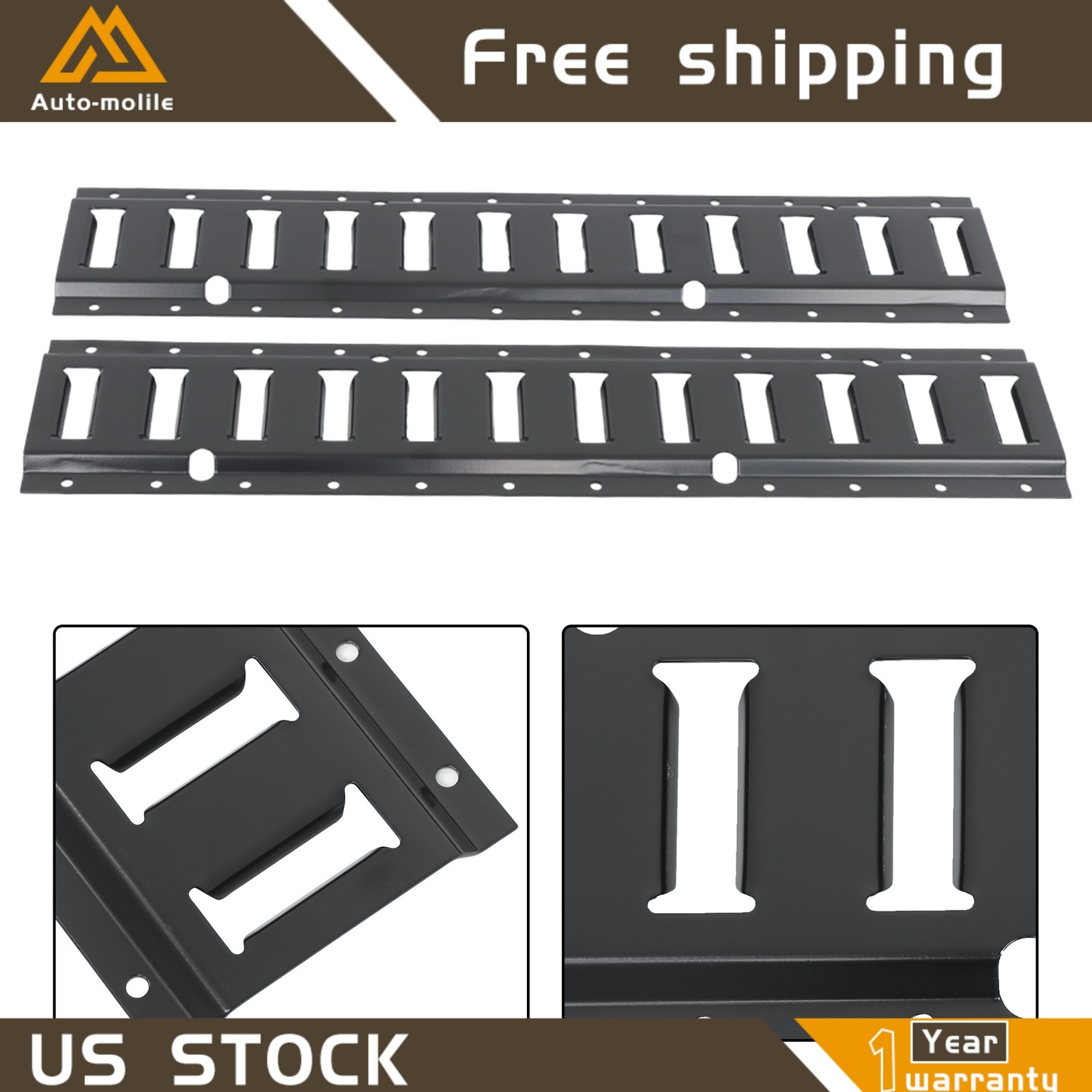 For Vans Trucks ATV 8 Pack 2' E Track Tie Down Rail System Heavy Loads Durable