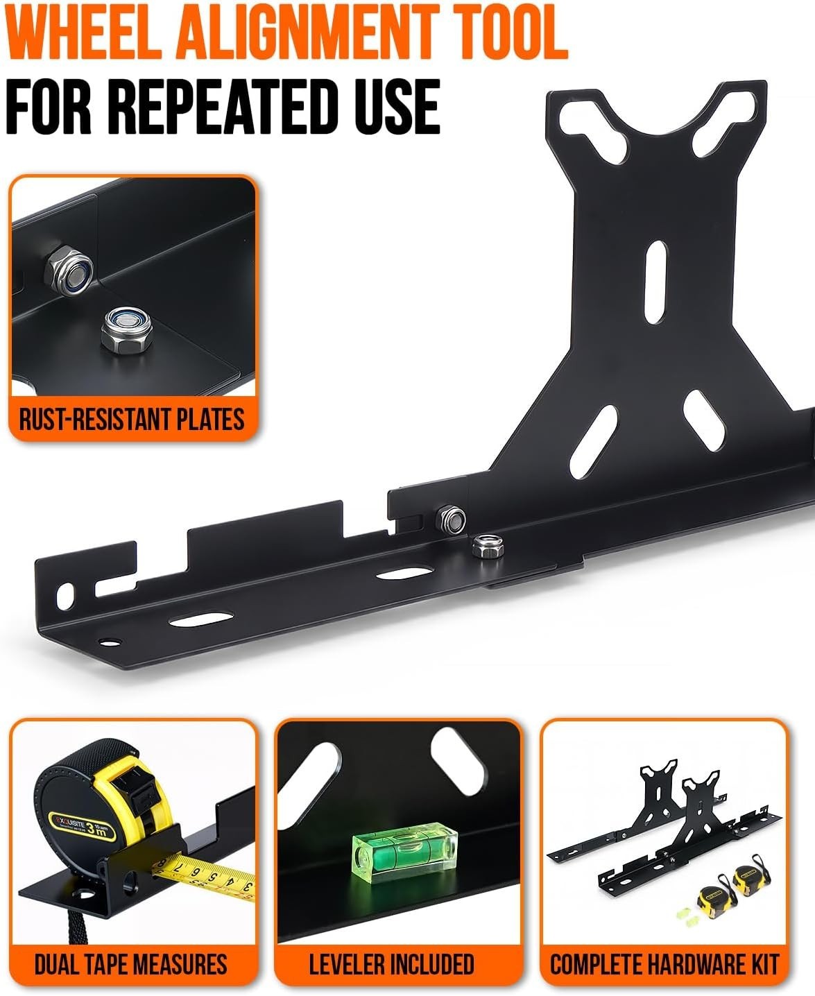 Quick Setup Wheel Toe Alignment Tool for Autos - Heavy Duty Design for DIY Use