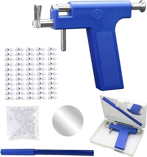Kit De Piercing Para Orejas Pistola De Hacer Aretes Oreja Maquina Perforar Oidos