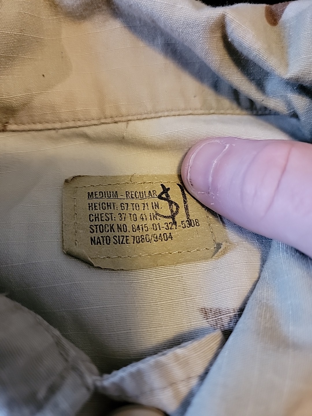 US Army Navy Desert Camo Button Down JACKET Coat Men’s Medium Military Issue