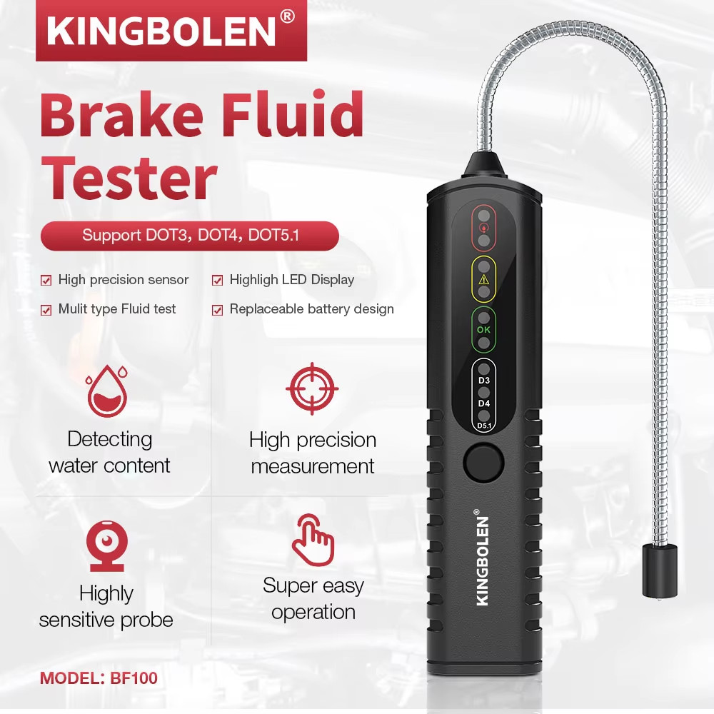 LED Brake Fluid Inspection Tester Automotive Diagnostic Brake Oil Detector Tool