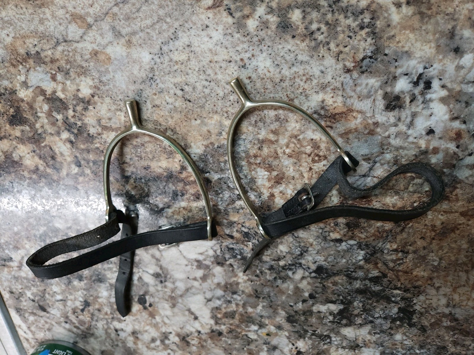 Vintage Not NEVER RUST Made In England Riding Spurs & Straps Marked England