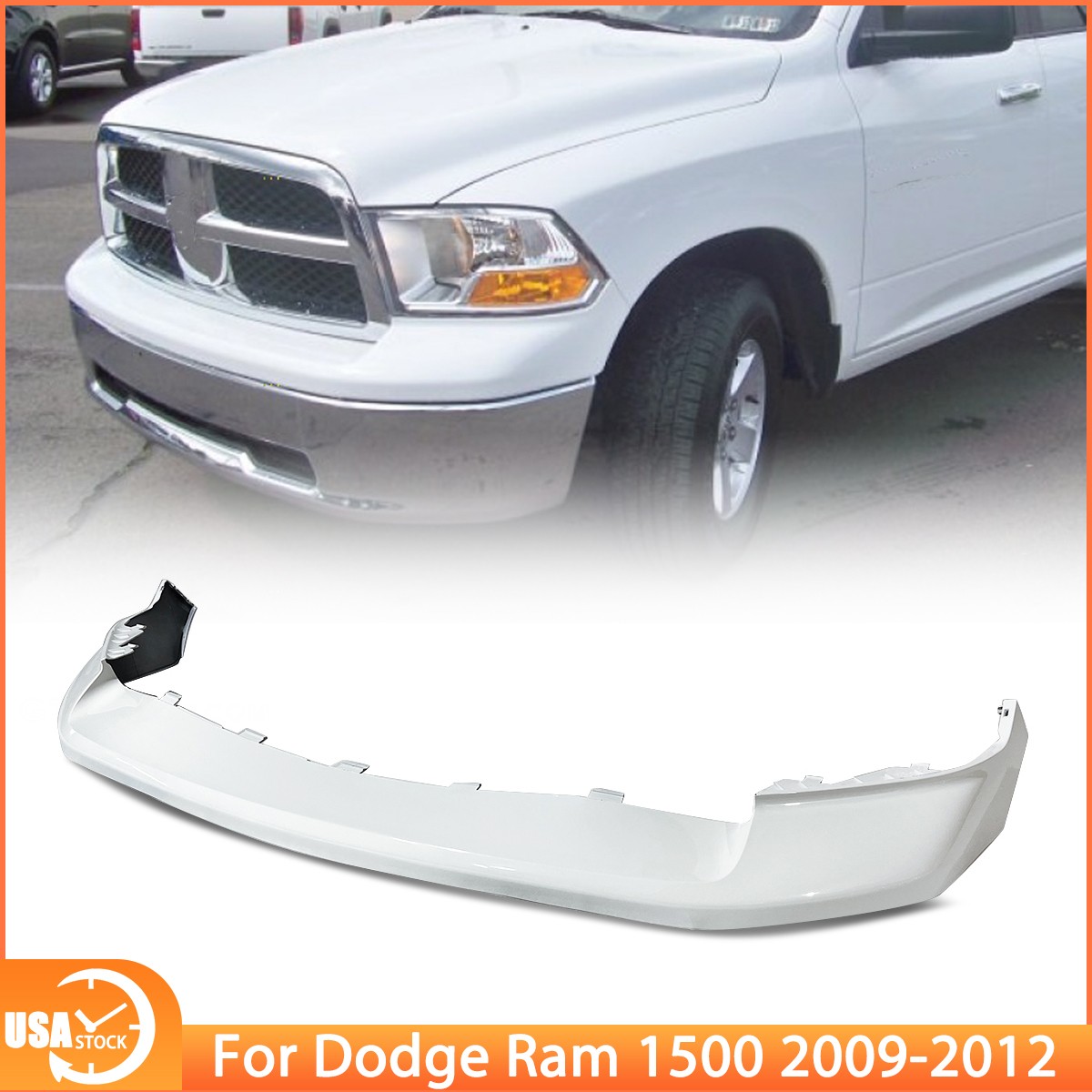 Front Bumper Cover For Ram 1500 2011-2012 Dodge Ram 1500 2009-2010 Bright White