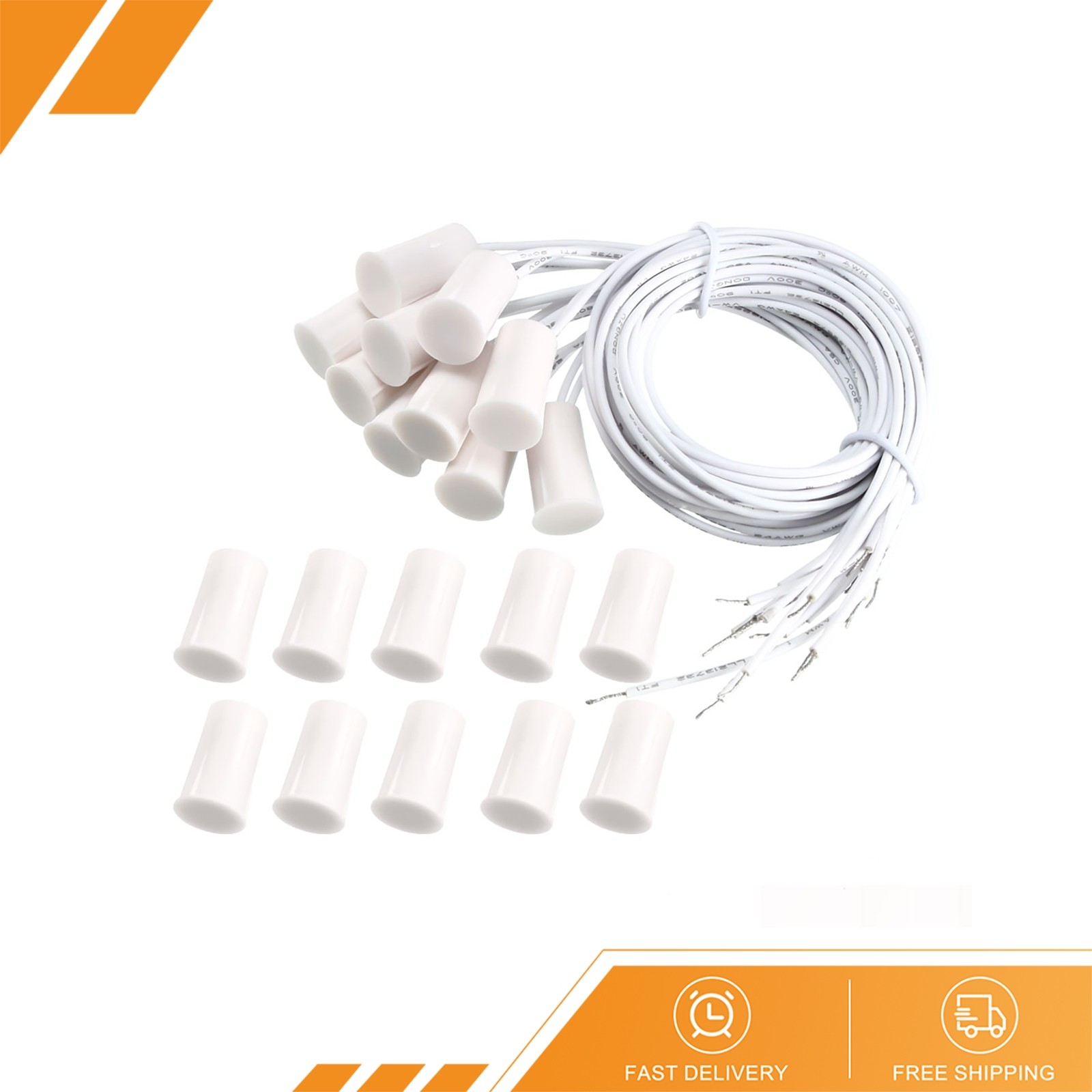 10 x RC-33 NC Recessed Wired Window Contact Sensor Alarm Magnetic Reed Switch