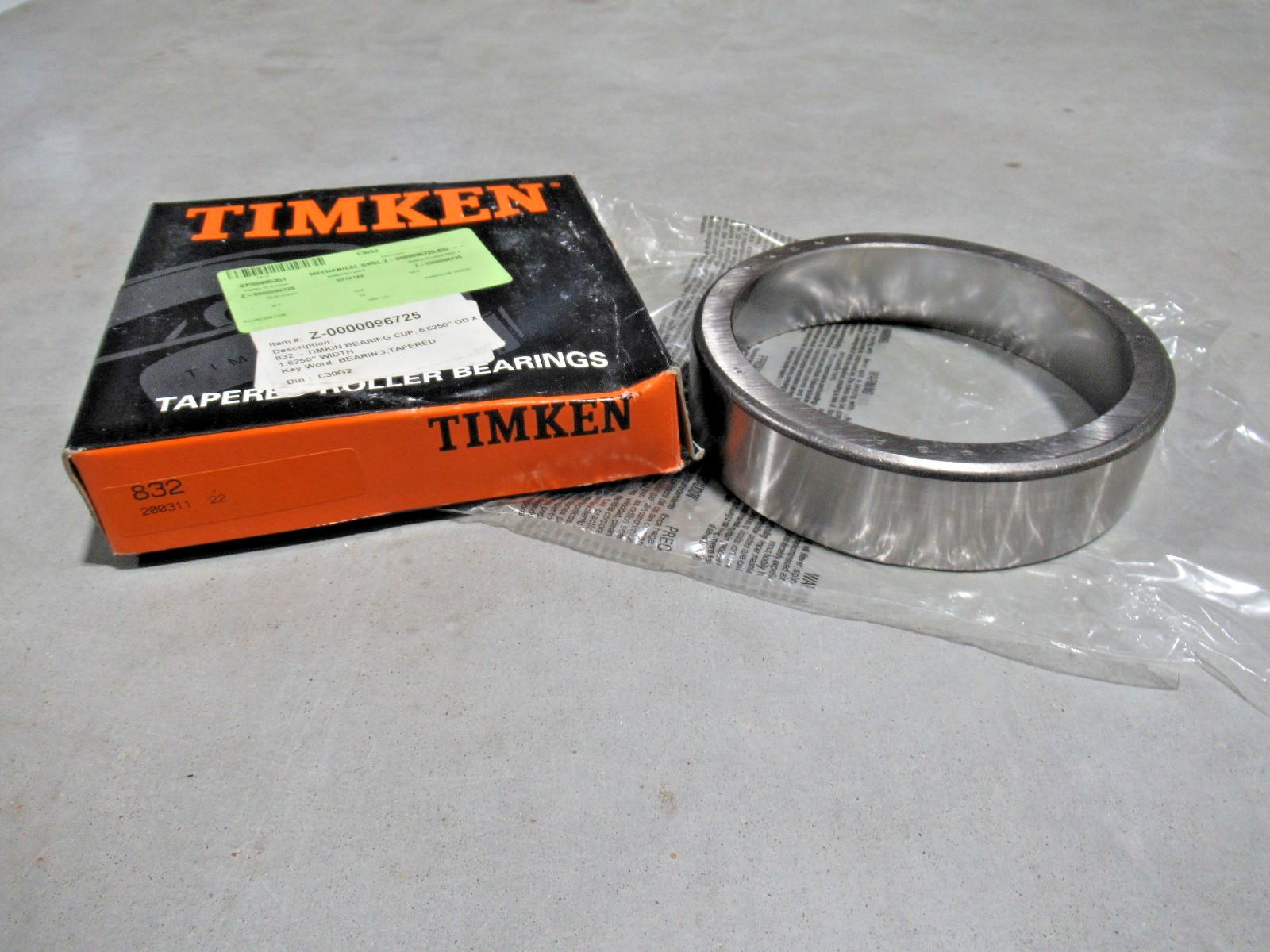 OEM Timken 832 Outer Tapered Bearing 6.6250 in Dia x 1.6250 in W *NEW*