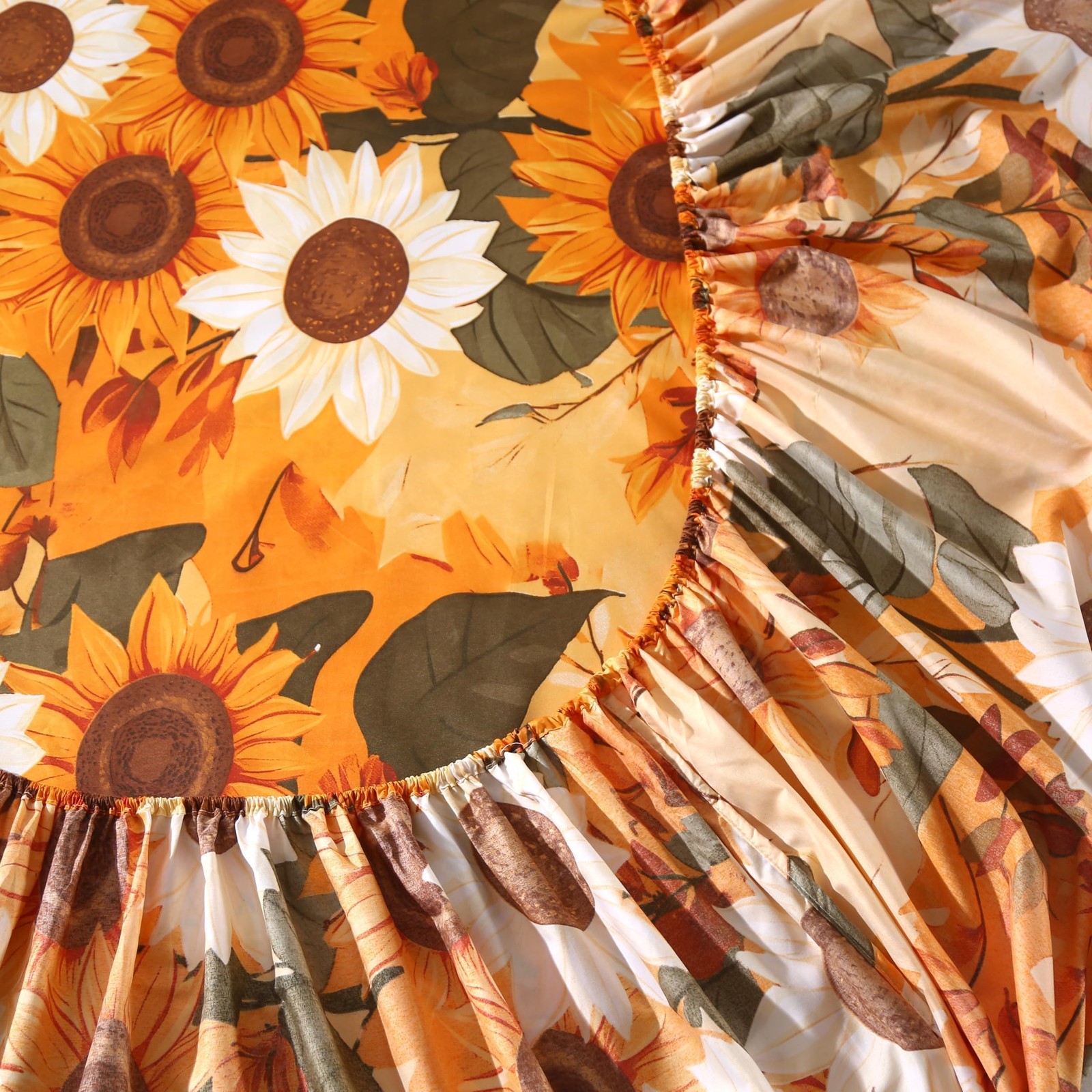 4Pcs Floral Full Size Bed Sheets,Microfiber Floral Bedding Sheet Sets,Boho Ye...