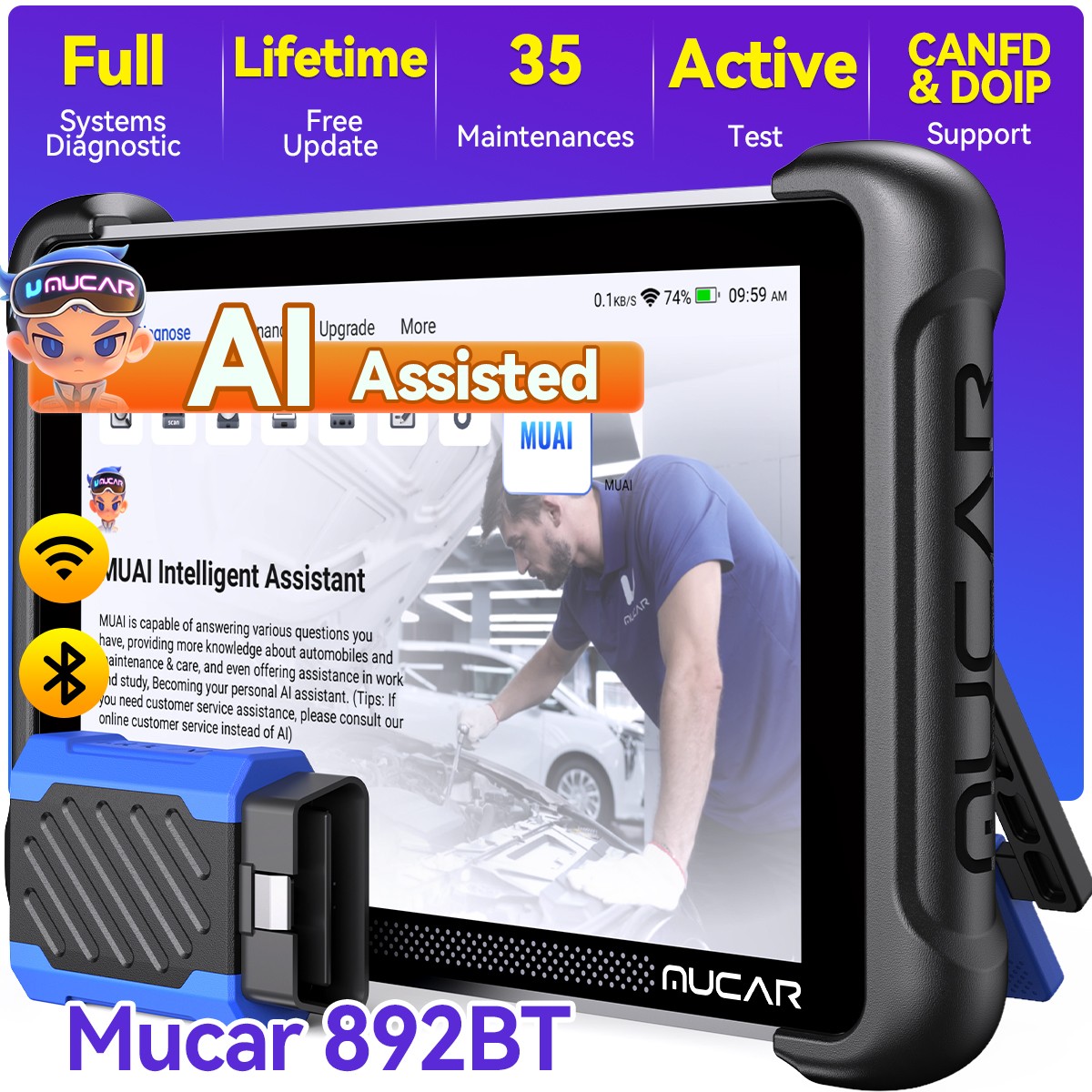 2026 New Mucar 892BT Full Systems Car Diagnostic OBD2 Bidirectional Scanner Tool