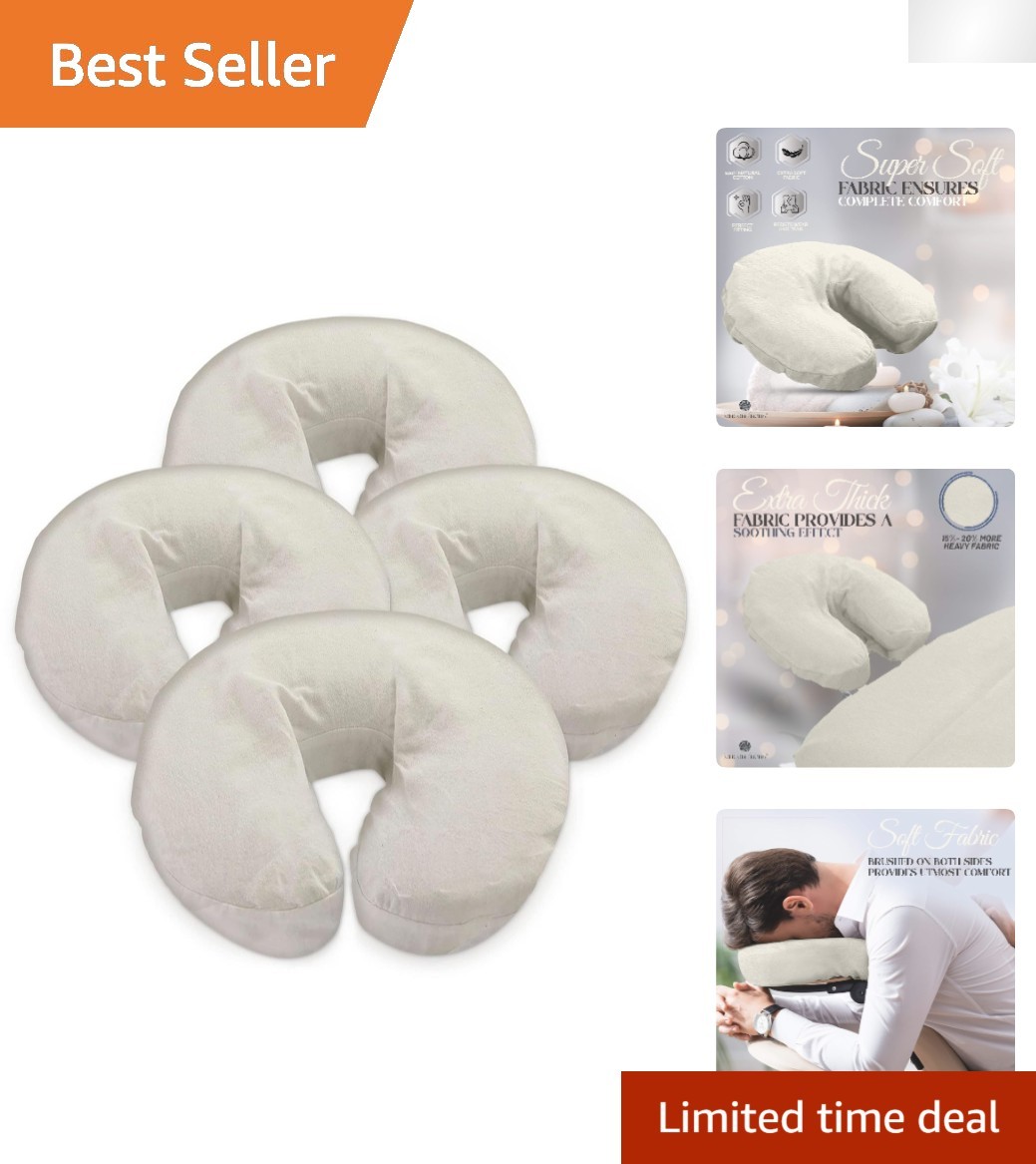 Pack of 4  Extra Thick 100% Cotton Flannel Massage Table Covers - Natural