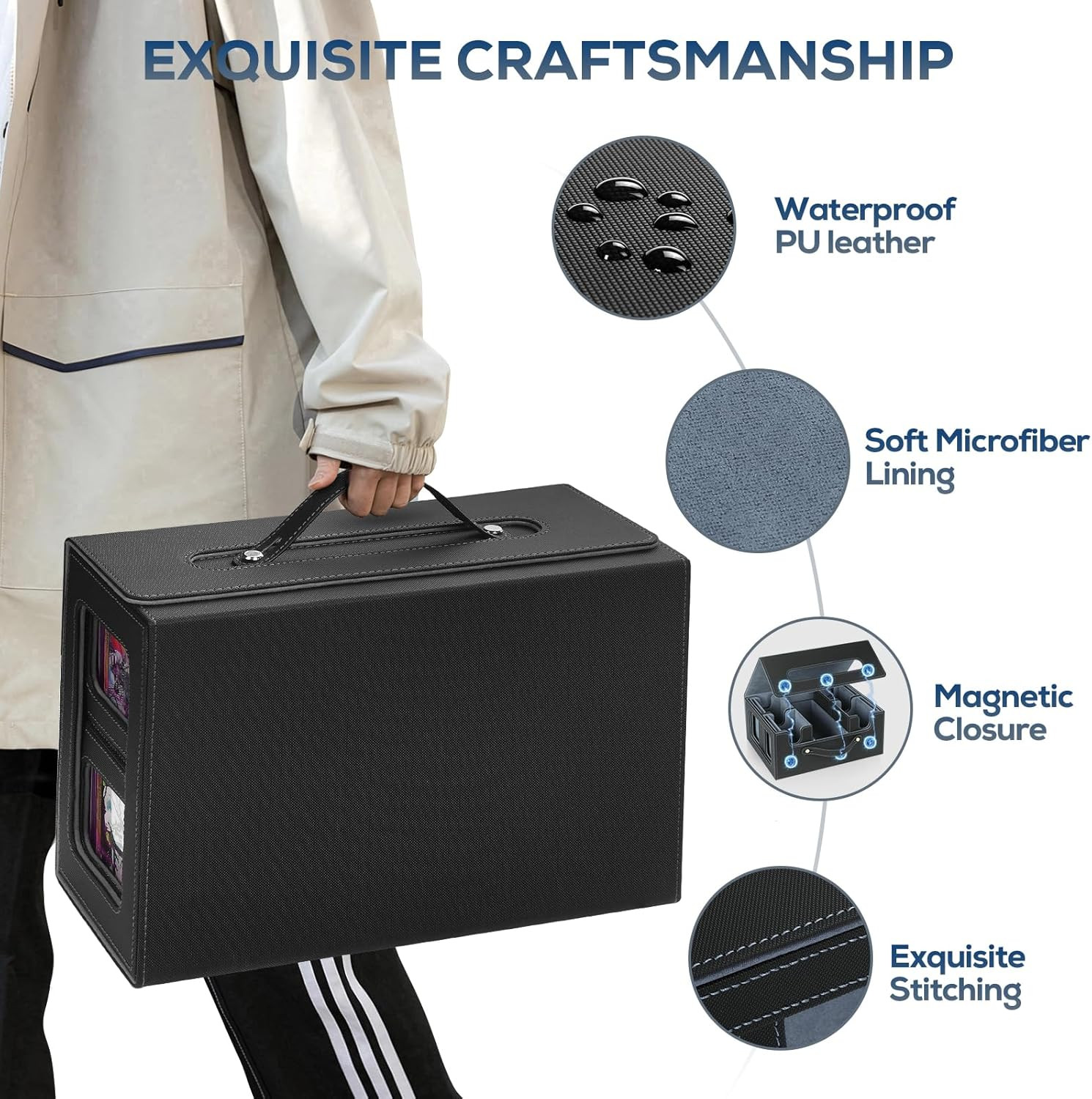 Trading Card Storage Box for MTG, MTG Commander Deck Box，Multi-Purpose Deck Case