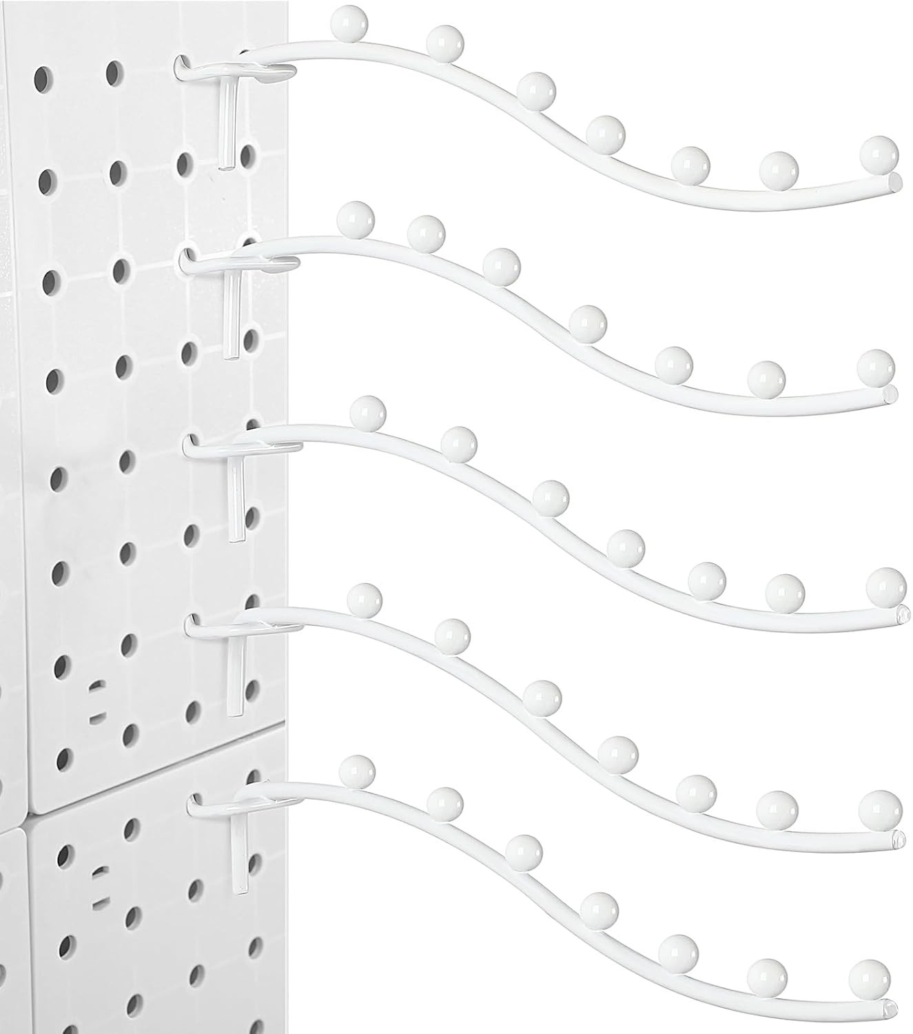 Yaocom 20 Pcs Peg Board Waterfall Hook Shelving Hooks Metal 7 Station Pegboard D