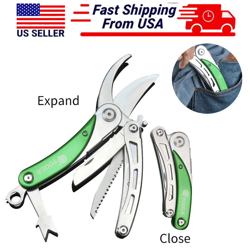 Multi Tool Pliers Outdoor Garden Scissors Stainless Steel Camping Folding knife