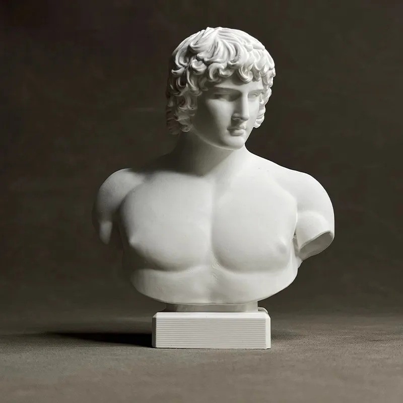 Handcrafted Antinous Art Sculpture, Classical Ancient Greek Statue Home Decor