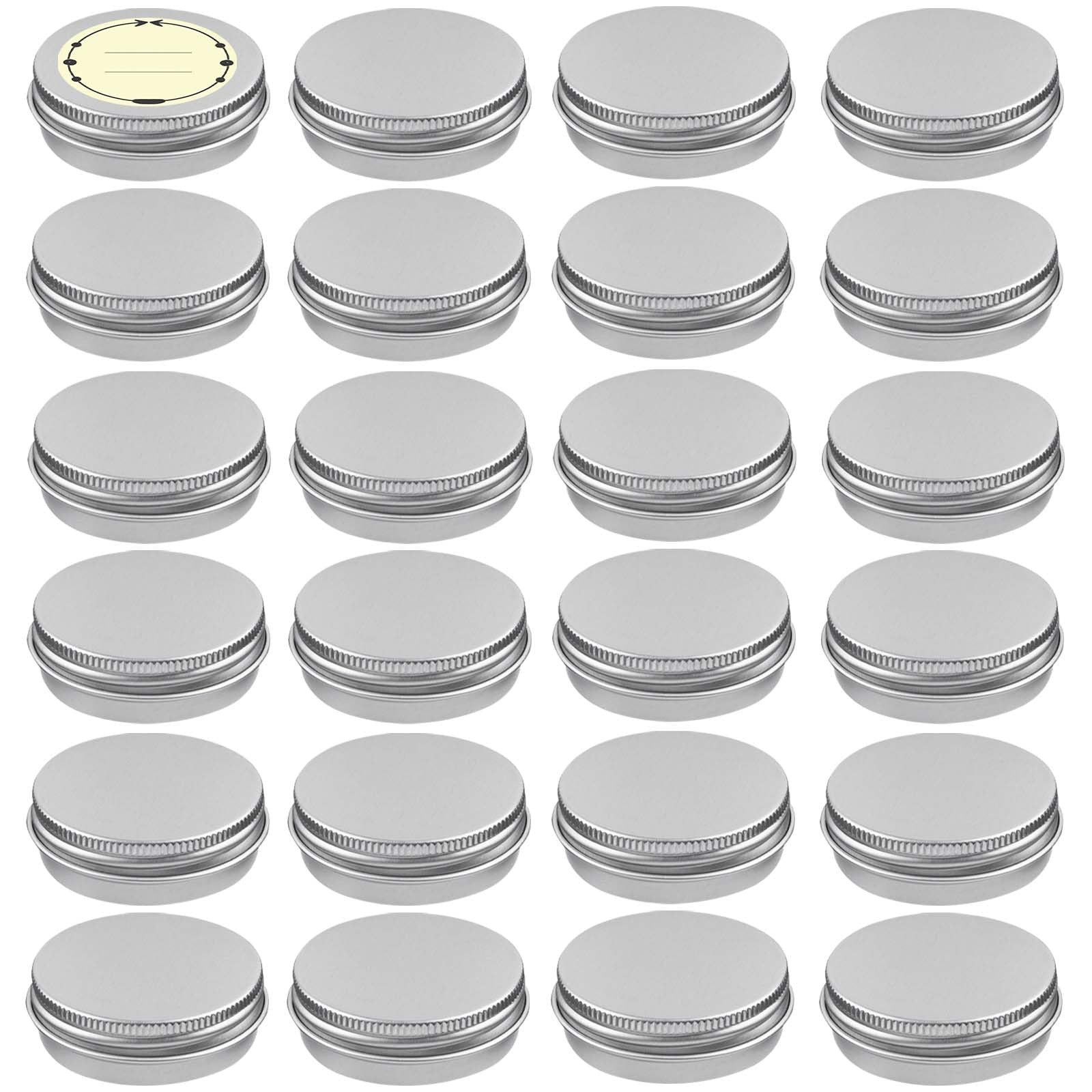 1 Ounce  Aluminum Tin Jars Cosmetic Containers Leak Proof Round Screw Lids