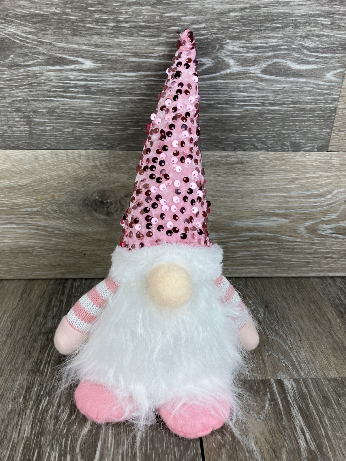 Gnome Pink Sequin Lighted Figure Night Light Lamp