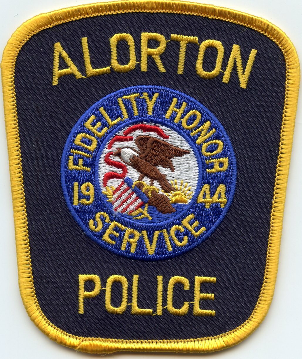 ALORTON ILLINOIS IL Gold Border POLICE PATCH