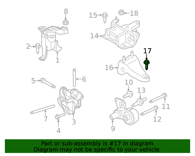 Genuine Ford Engine Mount Support Bracket Bolt W500340-S442
