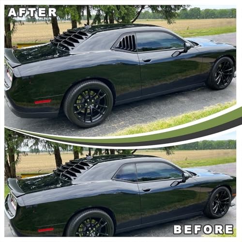 Classic Quarter Window Louvers Compatible with Side Window Louvers Gloss Black