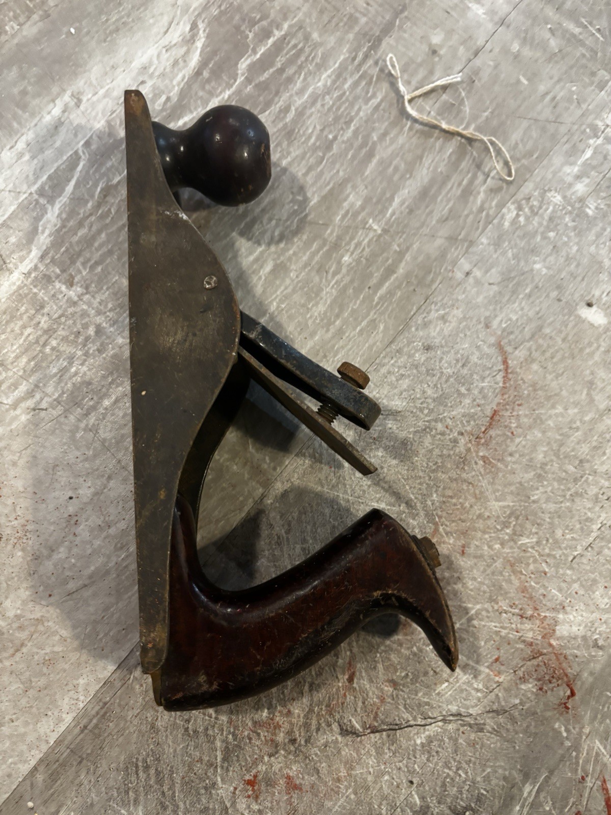 This is a vintage hand plane, likely a Stanley Bailey model.