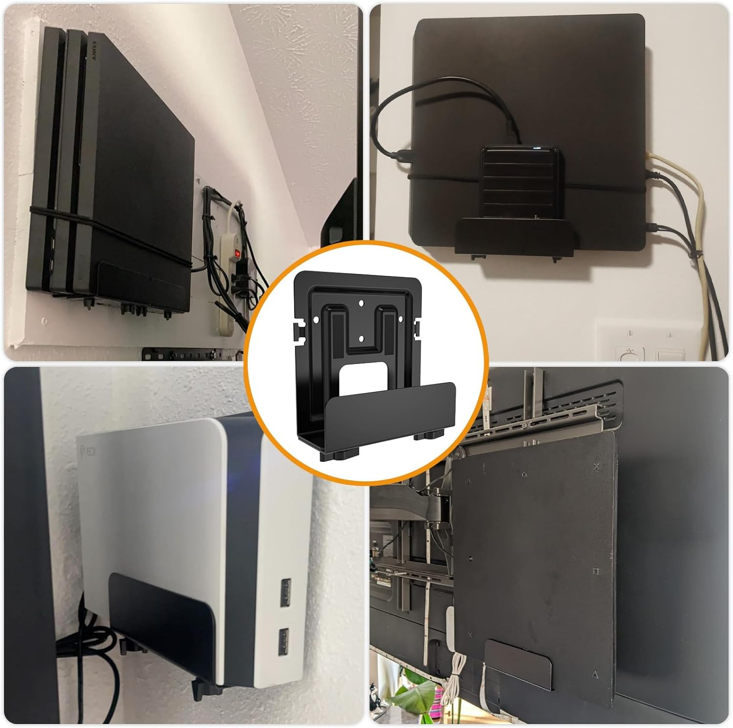 Cable Box Mount, Modem Mount, Adjustable Cable Box Wall Mount Bracket for Small