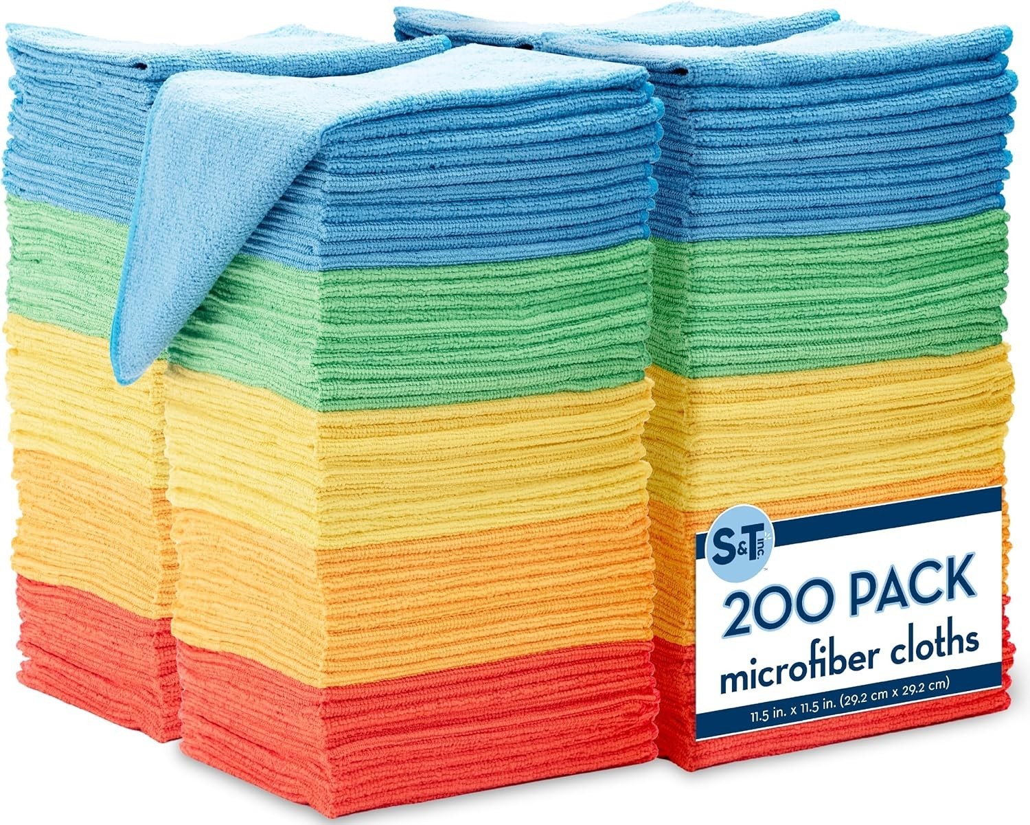 200 Pack Assorted Microfiber Cleaning Cloths - Eco-Friendly & Reusable Towels