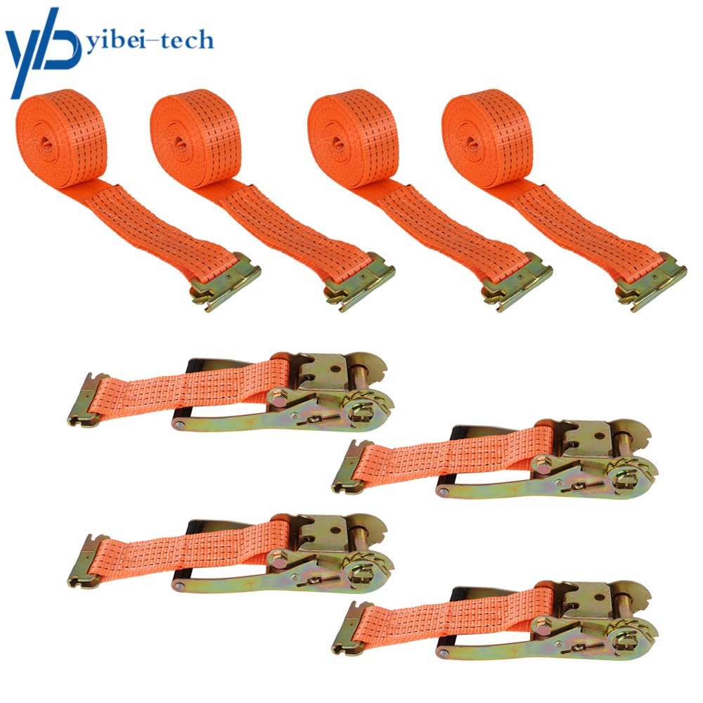 E-Track Heavy Duty Polyester Ratchet Straps Tie Down 2" x15' 4400LB 4 Pack