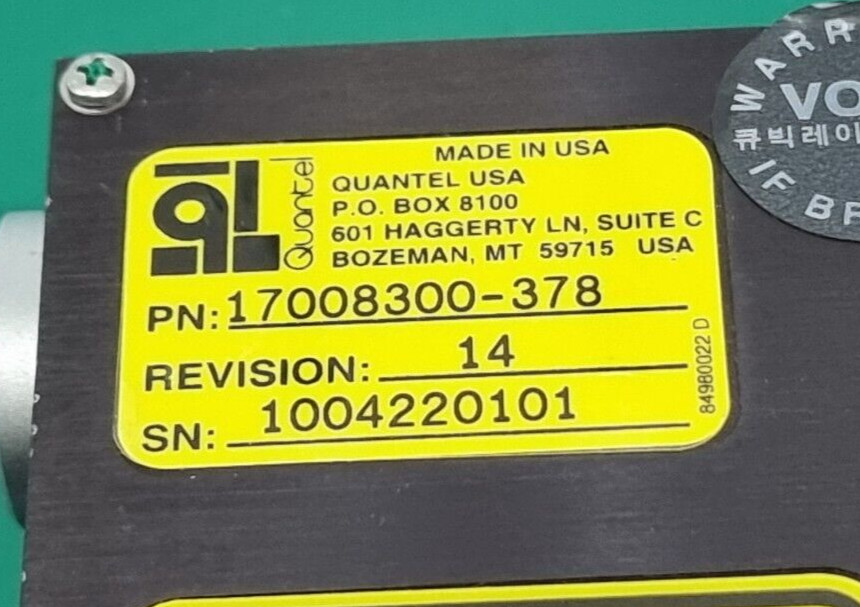 QUANTEL BIG SKY Laser Head 17008300-378 Rev14