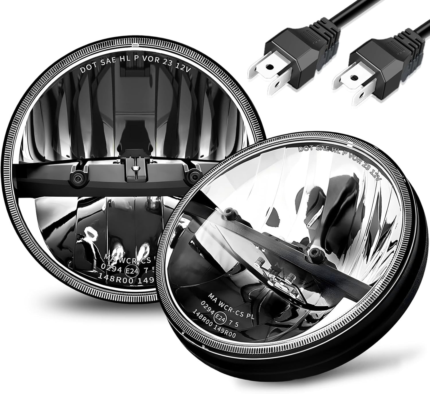 DOT Approved 7 round led headlights Hi/Low Sealed Heam Compatible with Wrangler