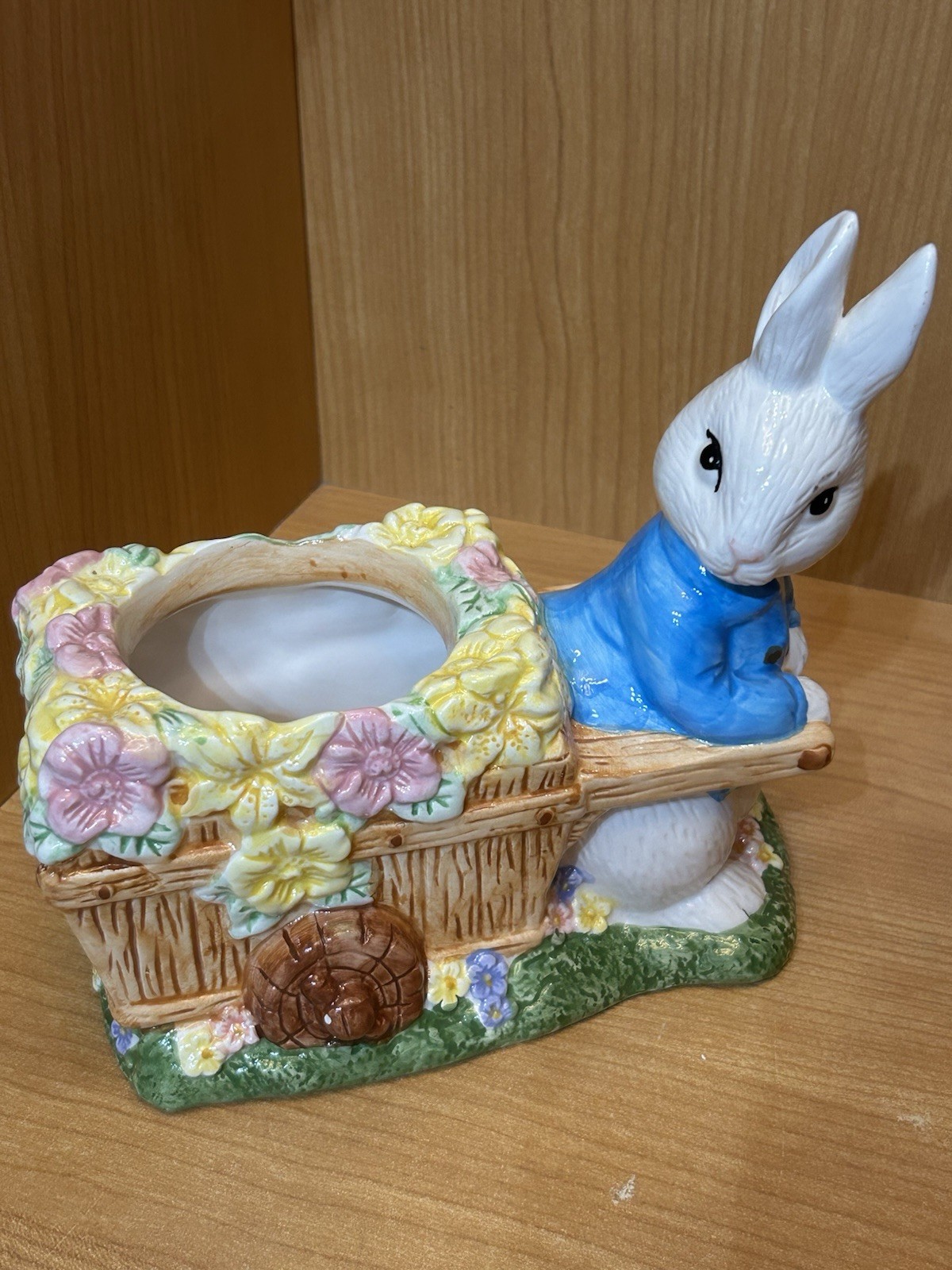 Peter Rabbit Ceramic Planter Rabbit Pulling Flower Cart