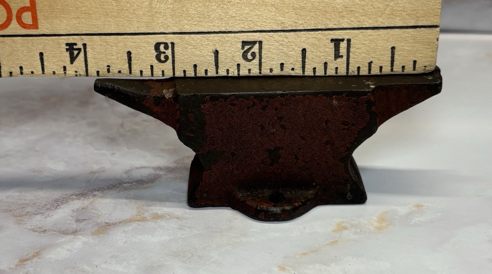 Vintage Red Small Cast Iron Anvil