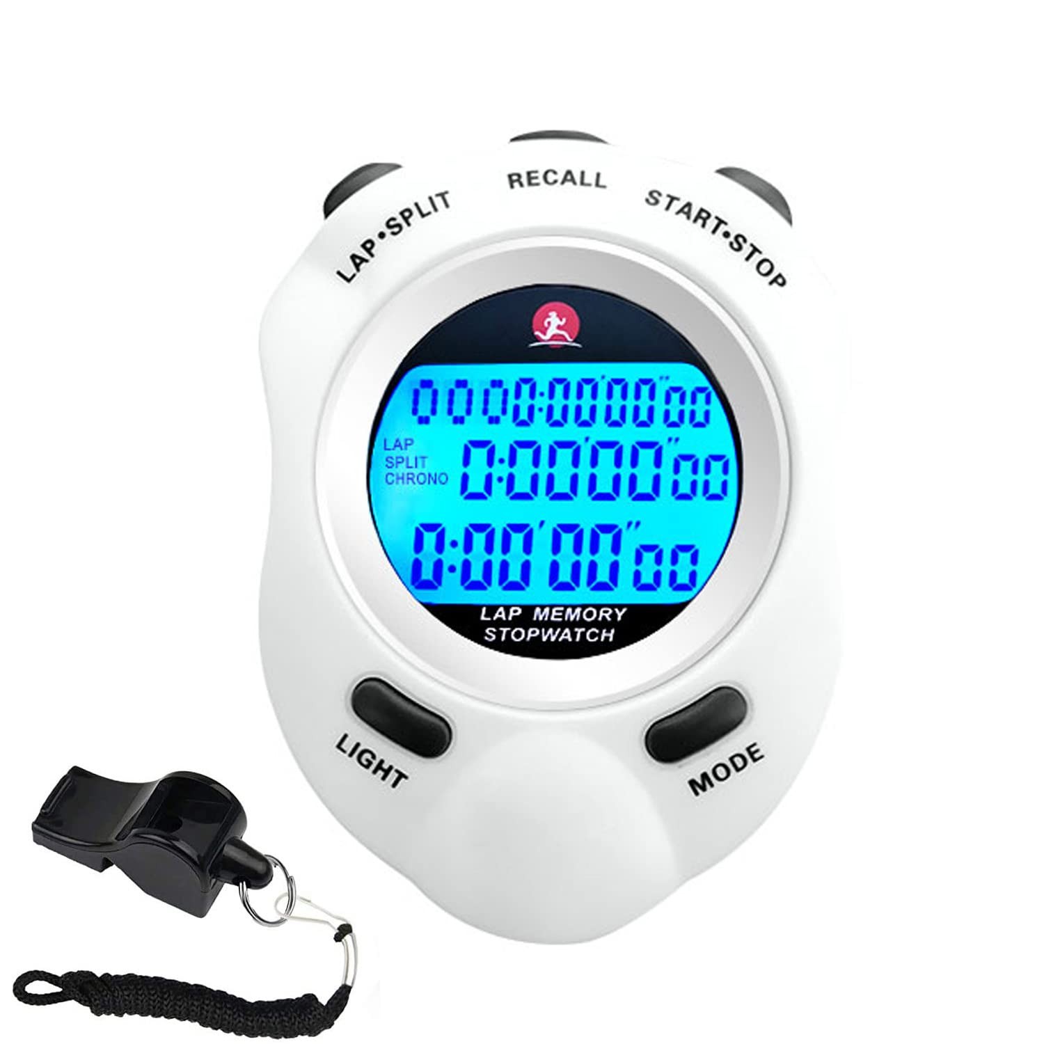 Stopwatch Timer, Digital Stop Watch with 0.01second 10 Lap Backlight-plastic