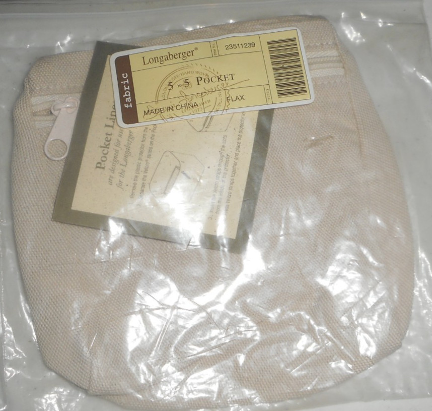 Longaberger Fabric Basket Liner 5 X 5 Pocket Flax #23511239
