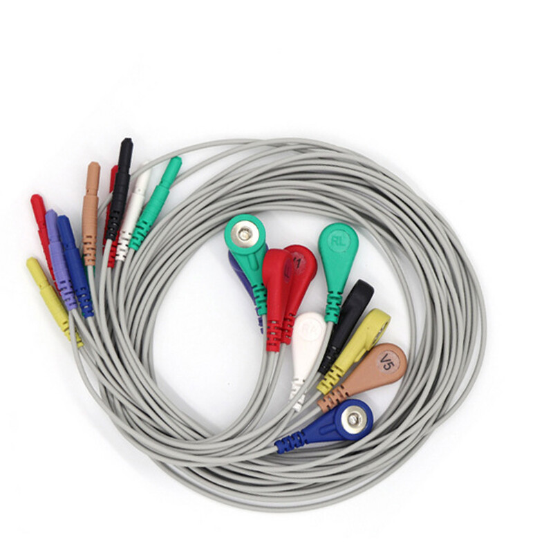 Universal ECG/EKG 10-Leads Wire Snap Holter Recorder ECG Patient Monitor Cable