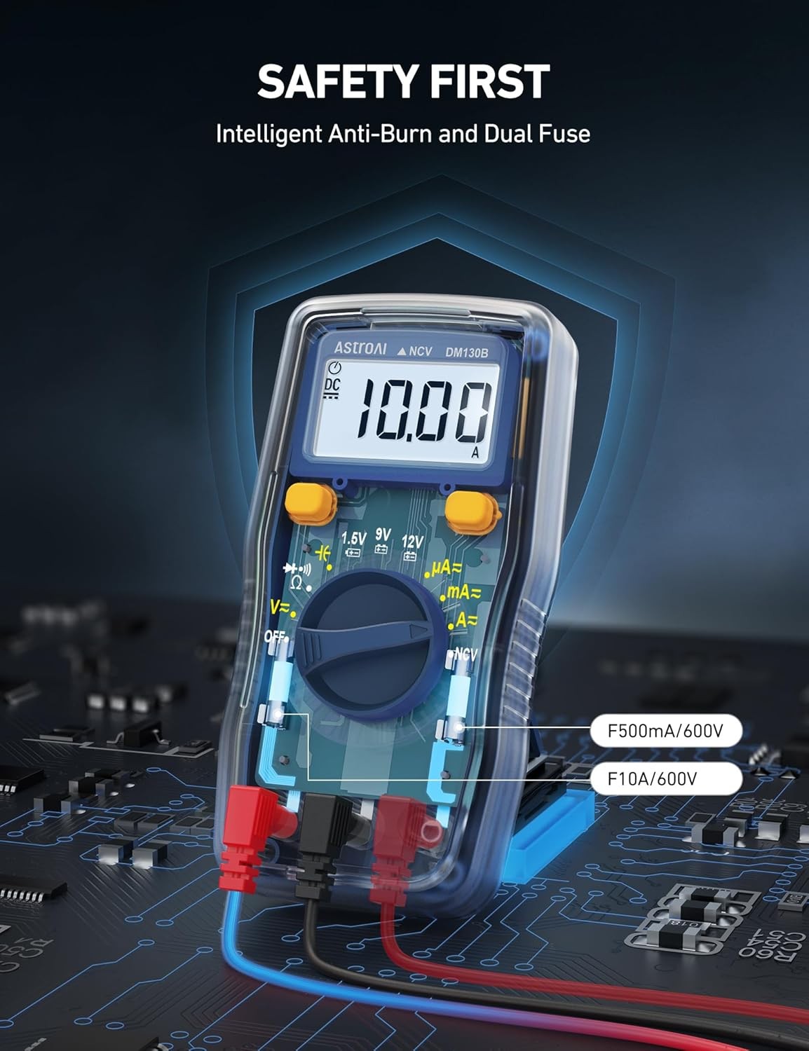 DMM with Large LCD, Data Hold, NCV Function, Kickstand