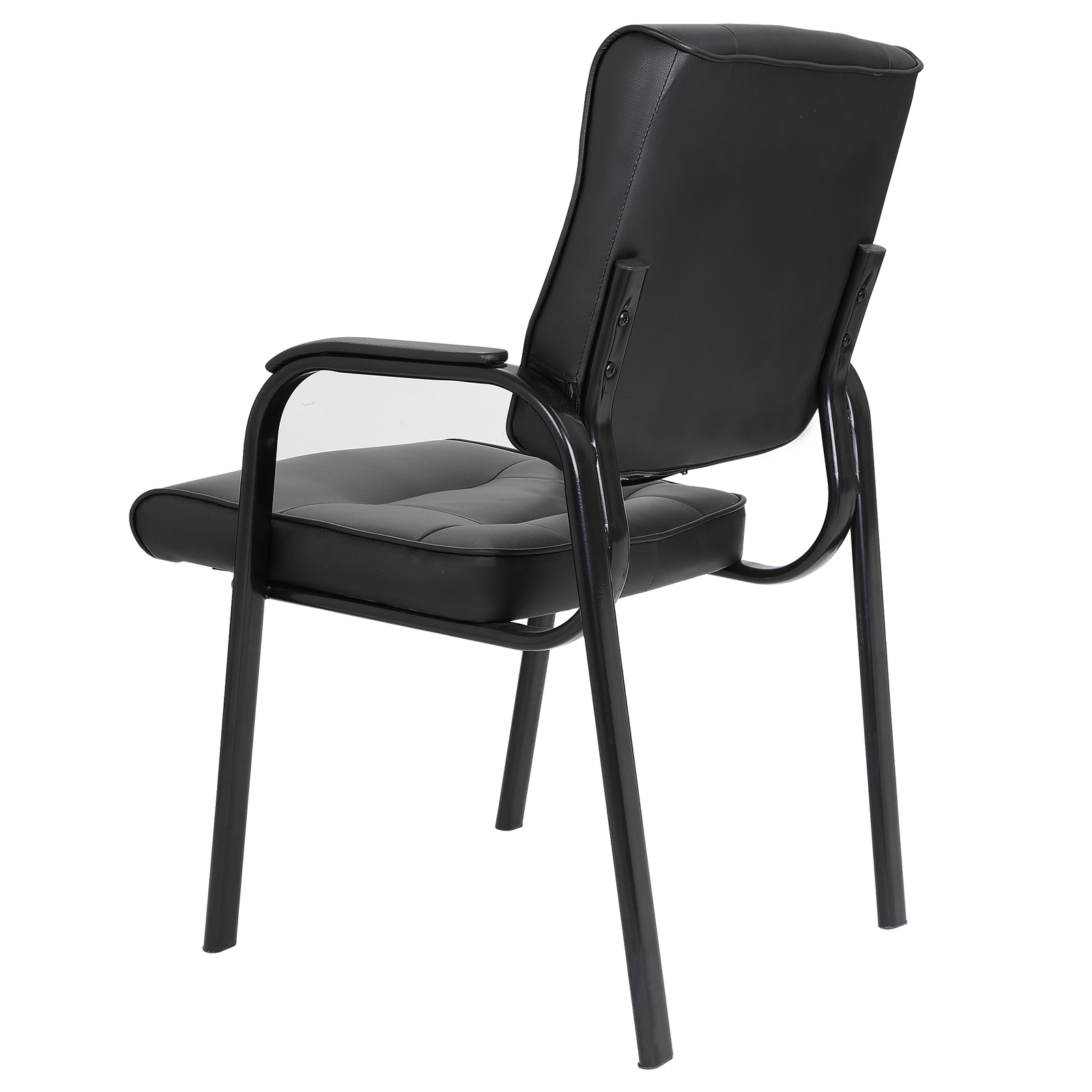 Office Guest Chair Leather Executive Reception Wating Room Chair W/ Metal Frame