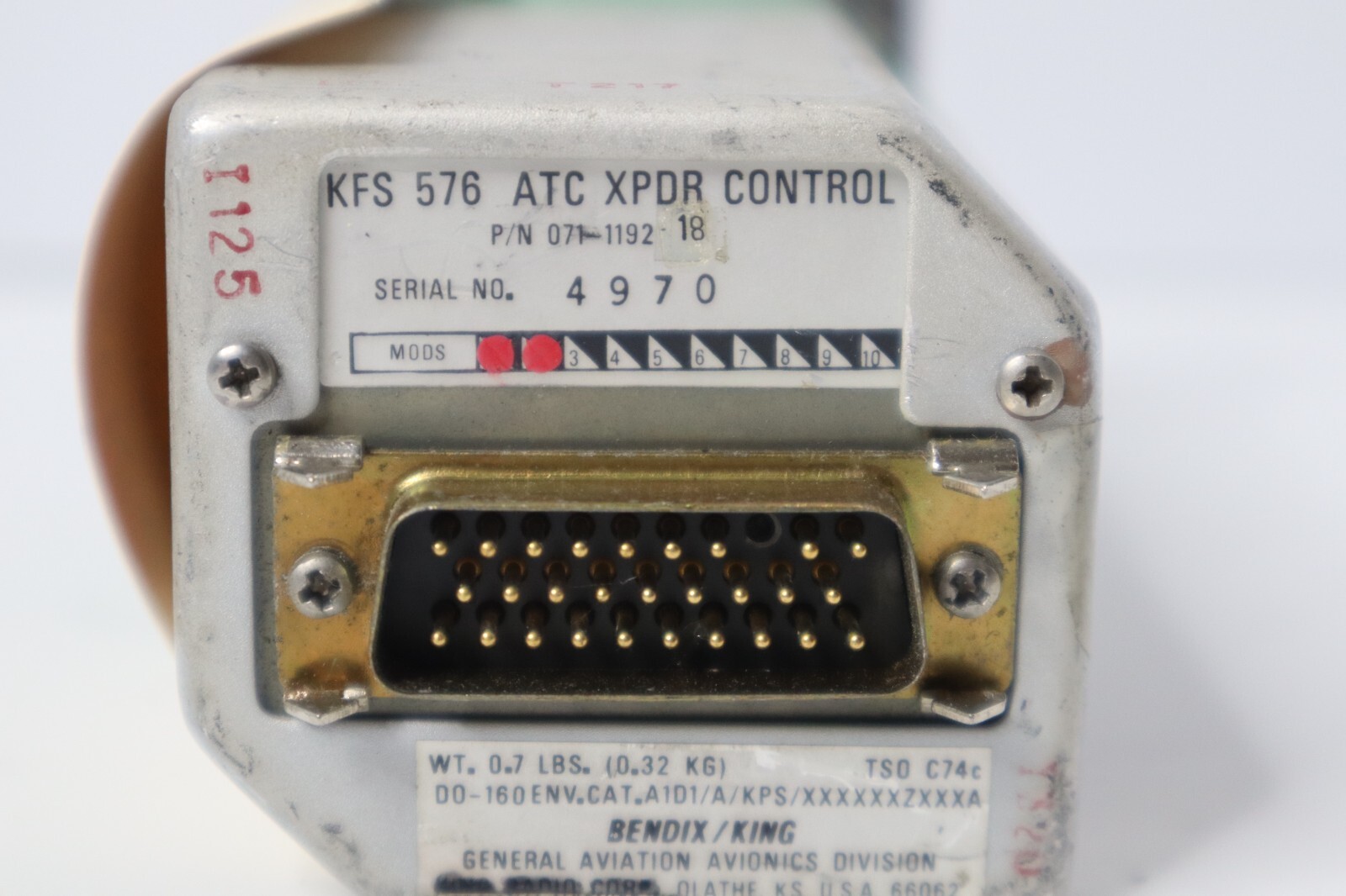 Bendix King KFS 576 ATC Transponder Control 071-1192-18