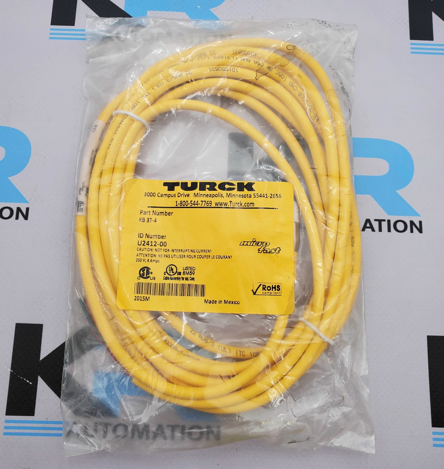 Turck KB 3T-4 MicroFast Cable 250V 4A