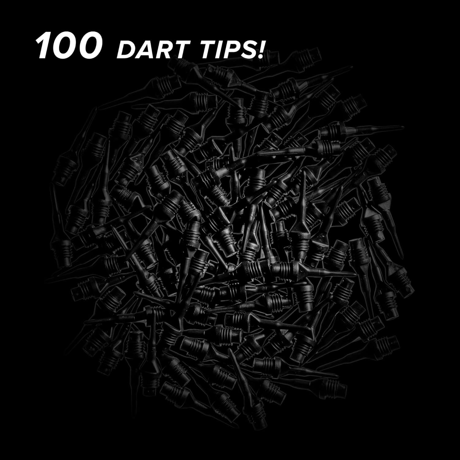 Dart Accessory: Tufflex II 1/4" Thread Soft Tip Dart Points, Black (100 and 500