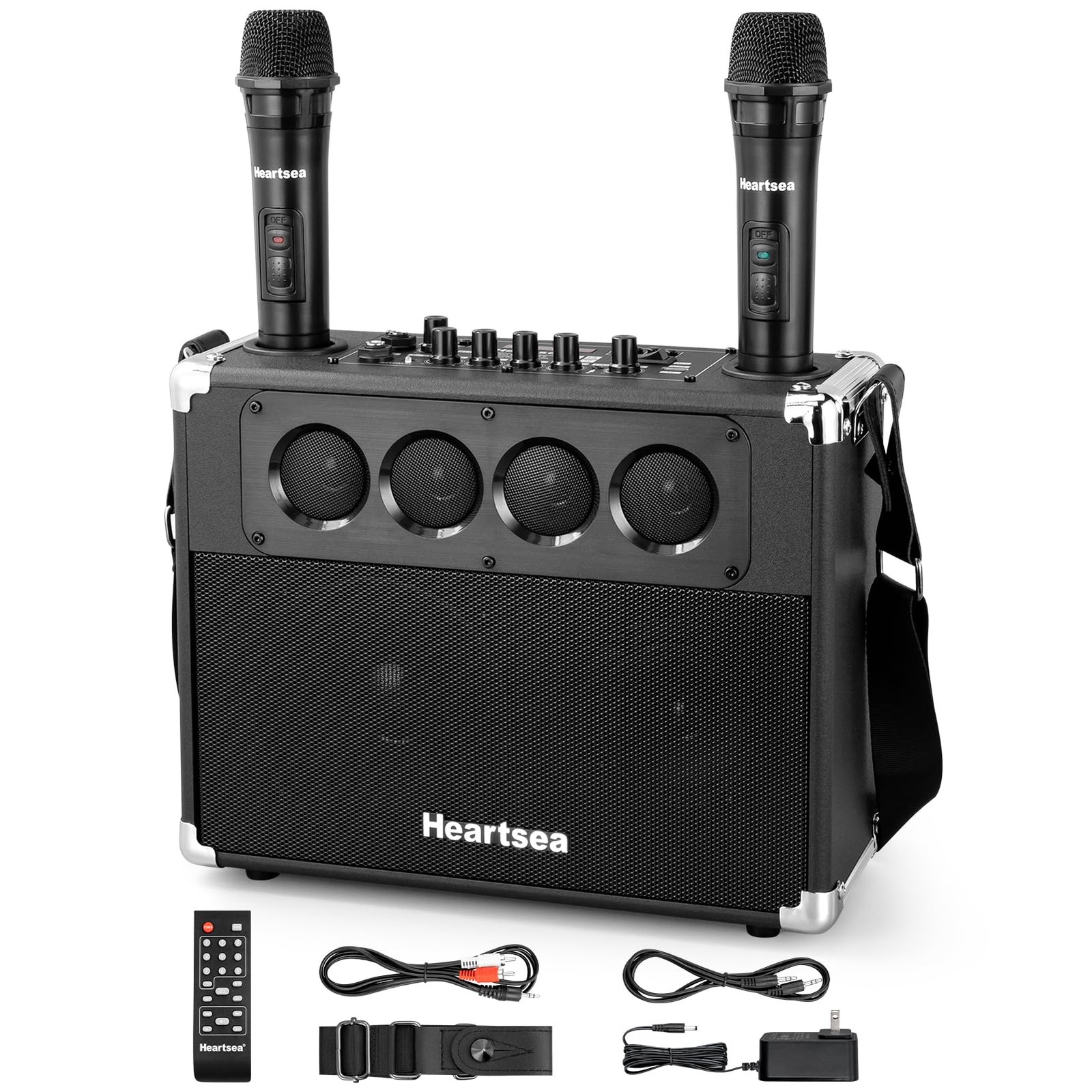 Karaoke Machine with 2 Wireless Microphones, 100W Bluetooth Karaoke Machine f...