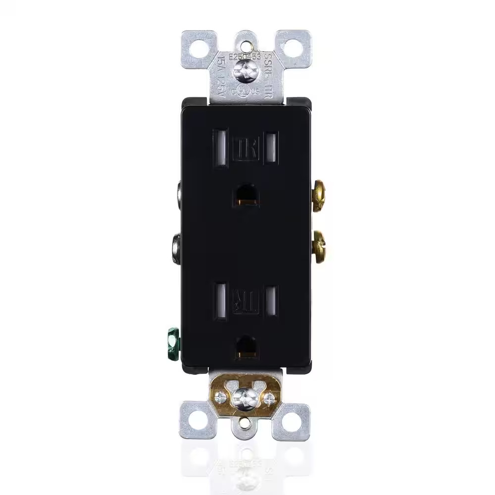 15 Amp 125-Volt Tamper-Resistant NEMA5-15R Wall Mount Duplex Outlet UL Listed in