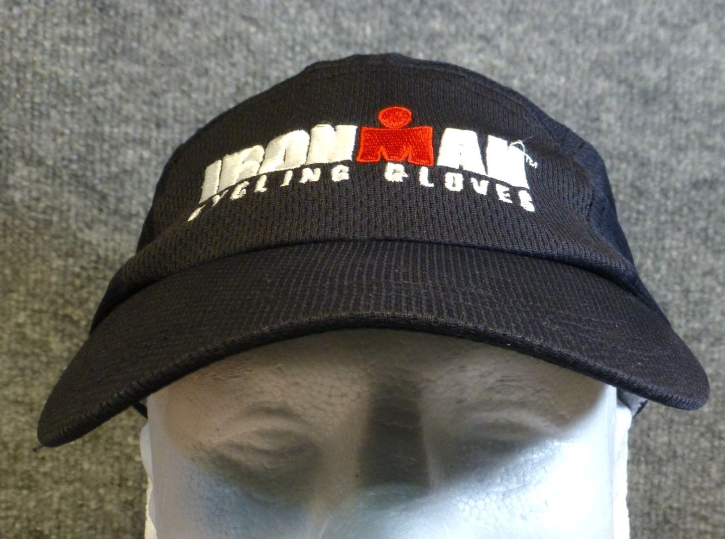 Vintage Ironman Cycling Gloves Hat Headsweats Performance Cap Black Triathlon