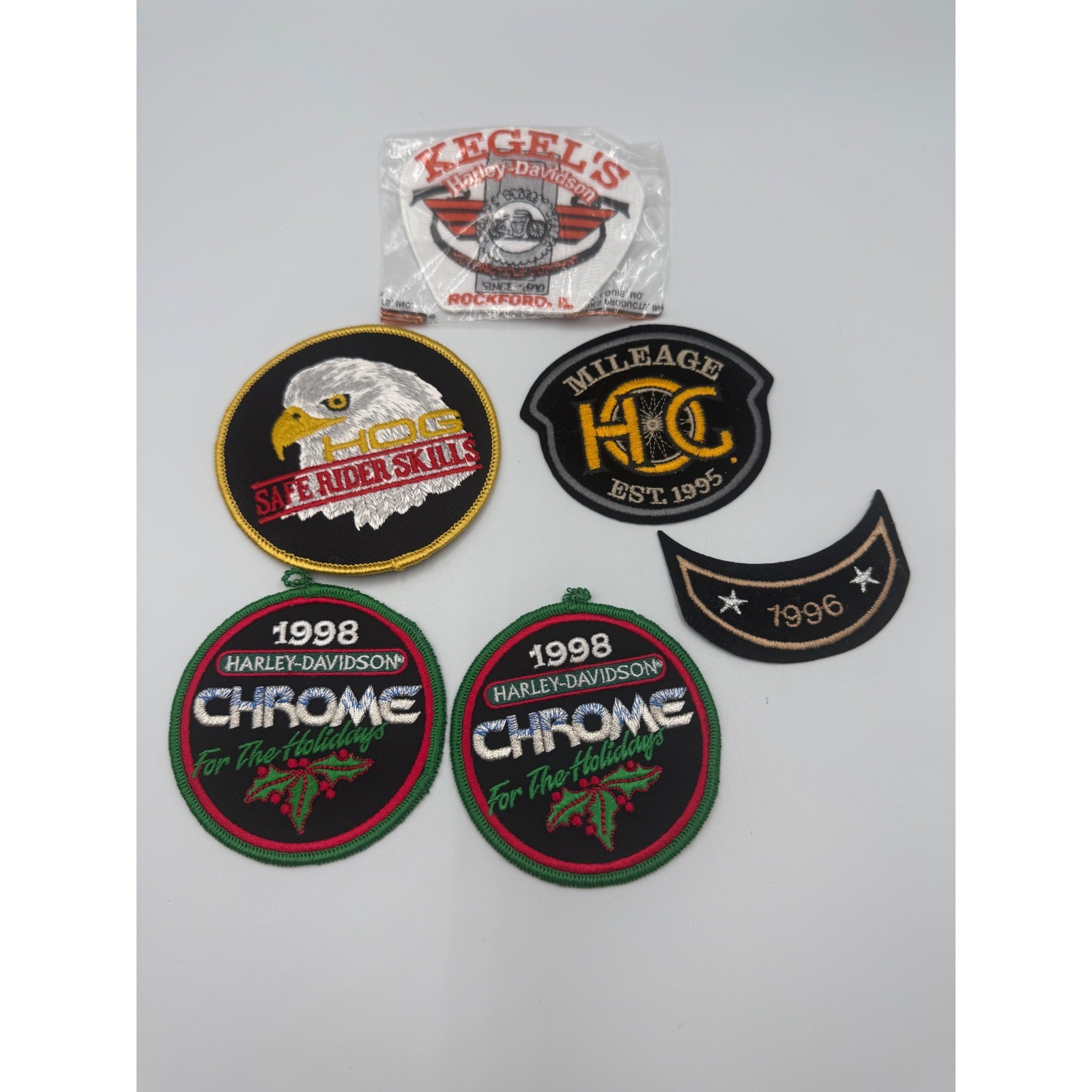Harley Davidson Vintage Patch Lot HOG Safe Rider Chrome For The Holidays 6pc