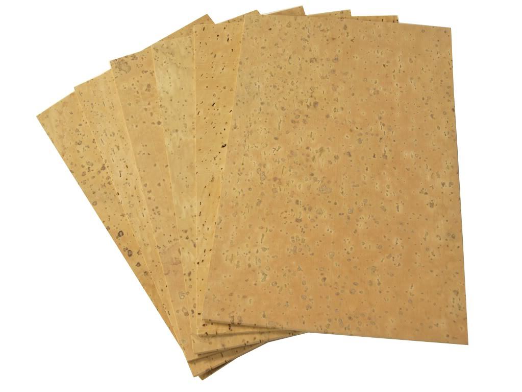 1/16" (1.6mm) Natural Sheet Cork for Clarinet, Saxophone, 6 Pack